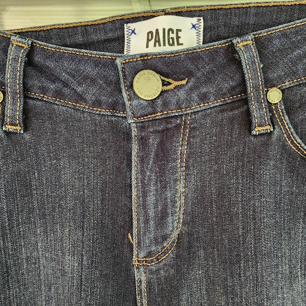 PAIGE Size 29 Leggy Ultra Skinny Dark Wash Denim Blue Jeans - Picture 3 of 11